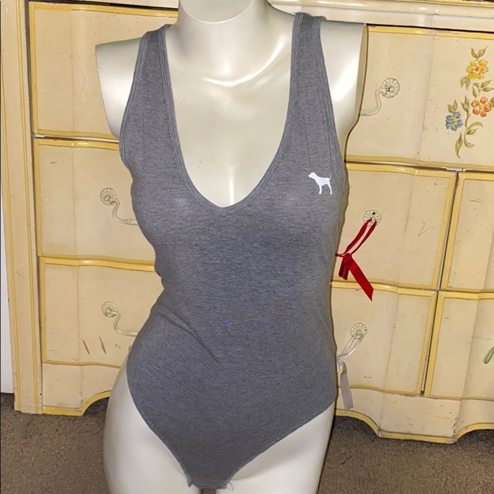 Grey PINK body suit